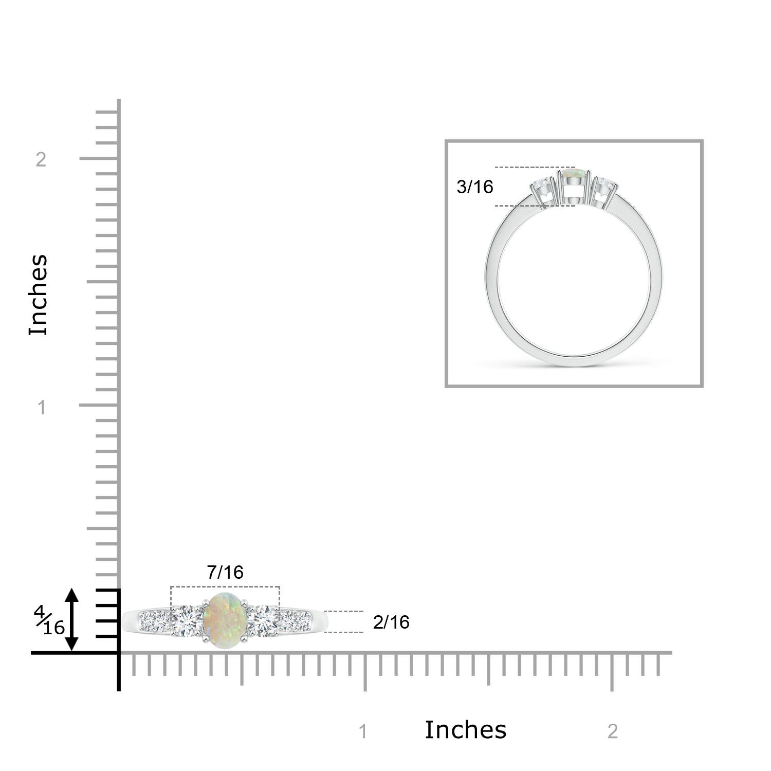 AAA - Opal / 0.61 CT / 14 KT White Gold