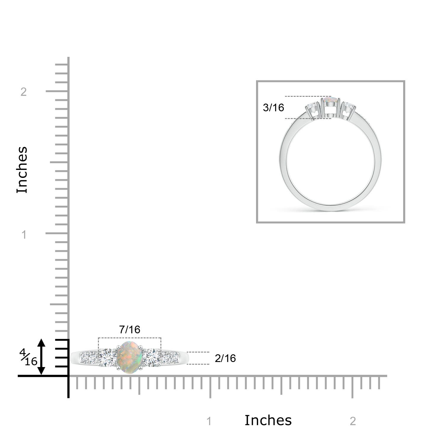 AAAA - Opal / 0.61 CT / 14 KT White Gold