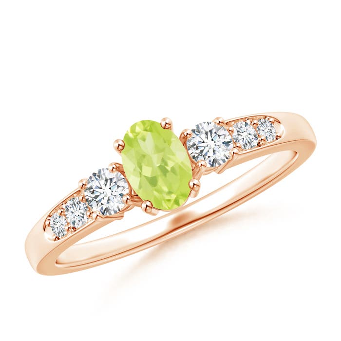 A - Peridot / 0.81 CT / 14 KT Rose Gold