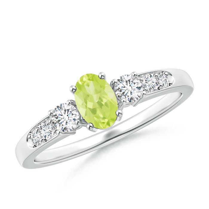 A - Peridot / 0.81 CT / 14 KT White Gold