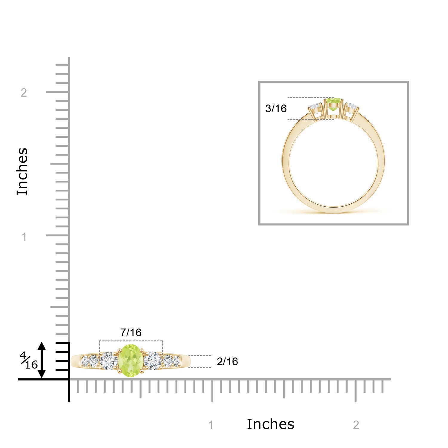 A - Peridot / 0.81 CT / 14 KT Yellow Gold