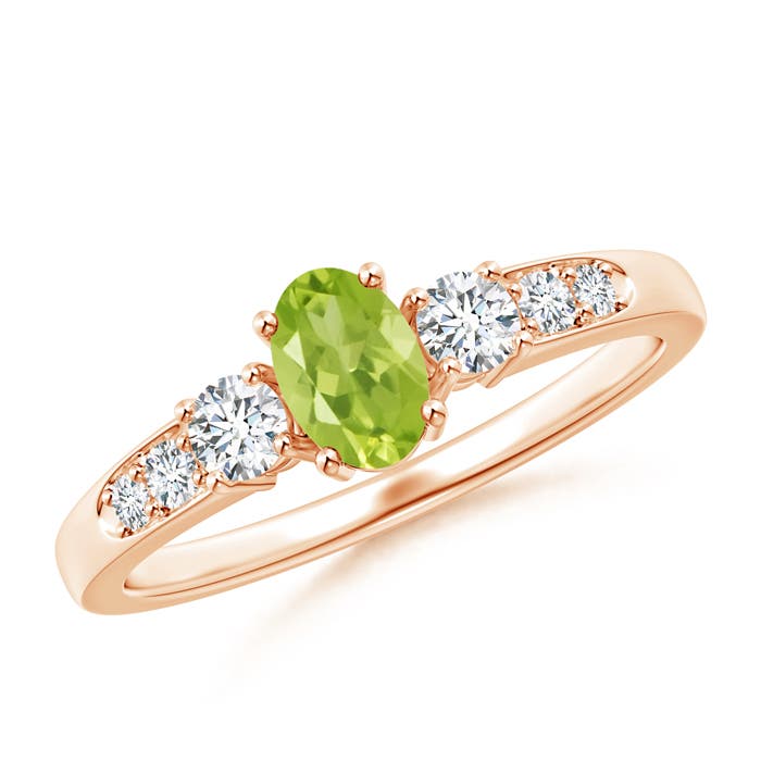 AA - Peridot / 0.81 CT / 14 KT Rose Gold