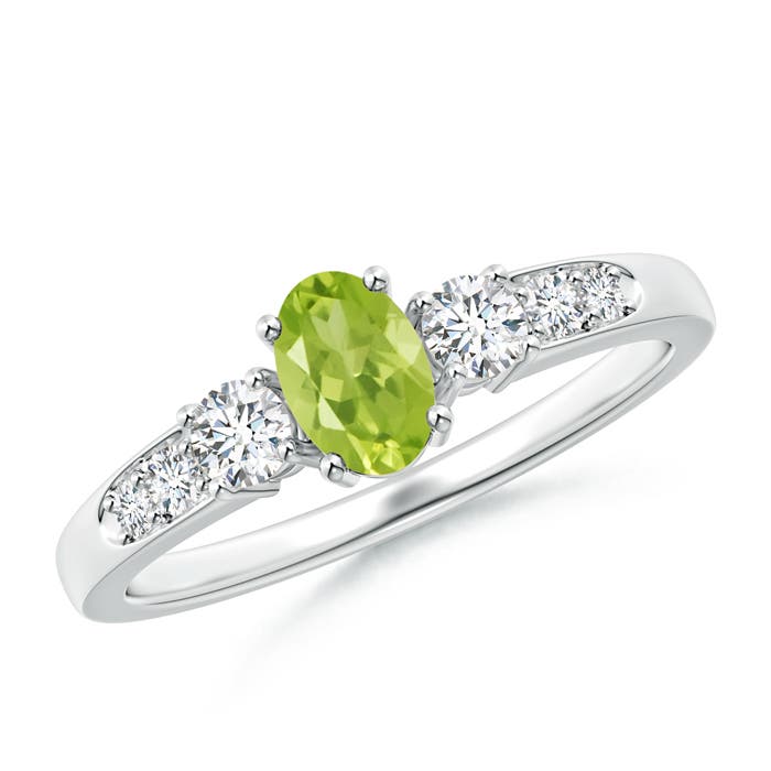 AA - Peridot / 0.81 CT / 14 KT White Gold