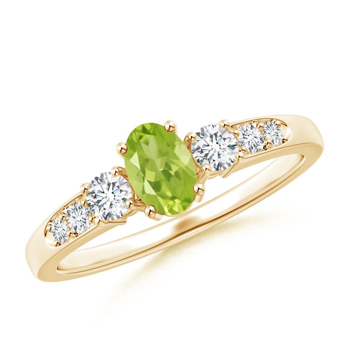 AA - Peridot / 0.81 CT / 14 KT Yellow Gold