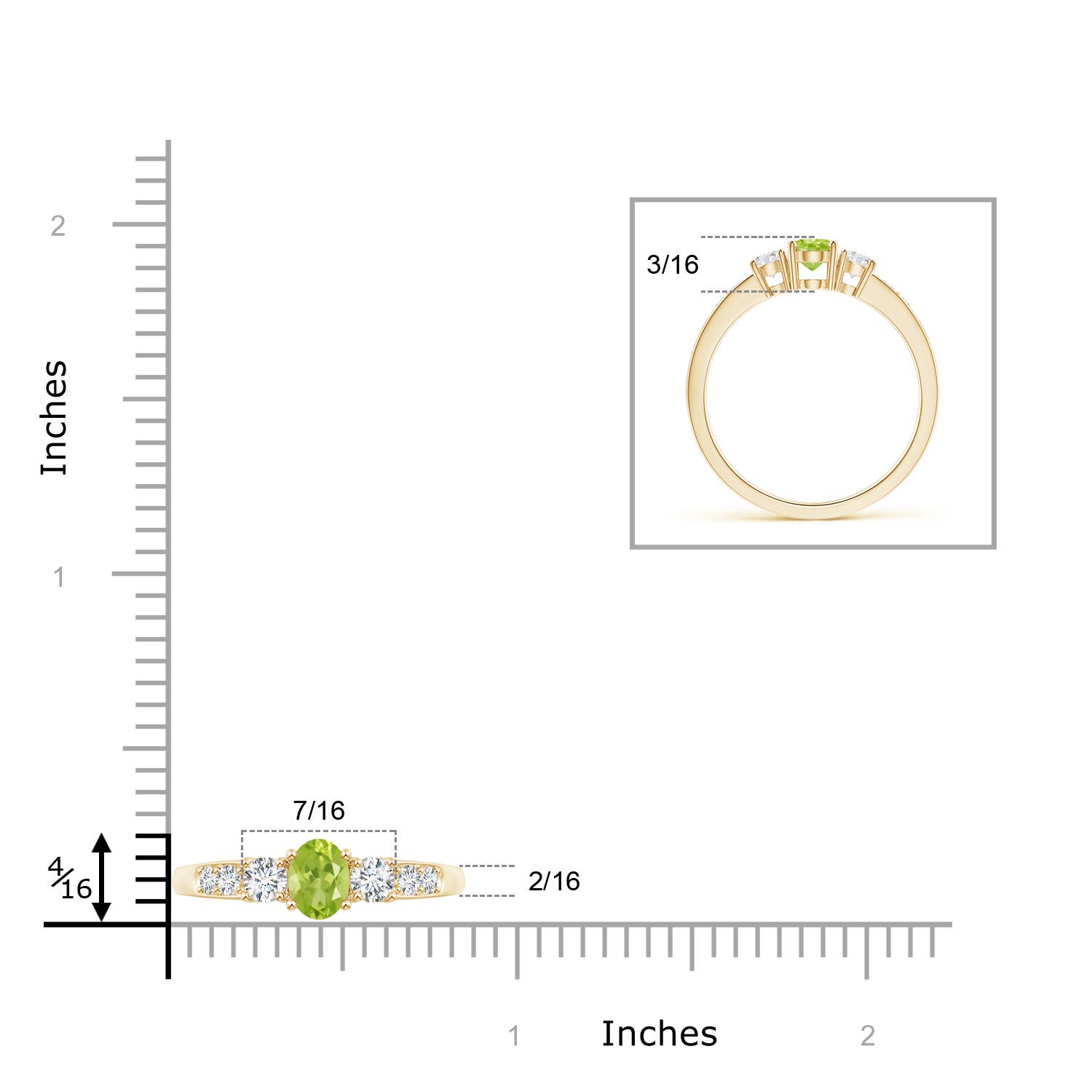 AA - Peridot / 0.81 CT / 14 KT Yellow Gold