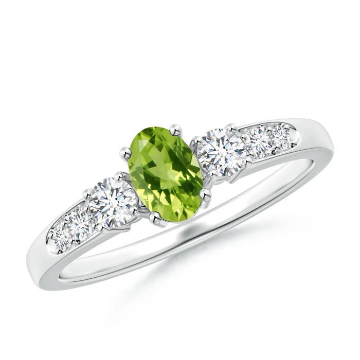 AAA - Peridot / 0.81 CT / 14 KT White Gold