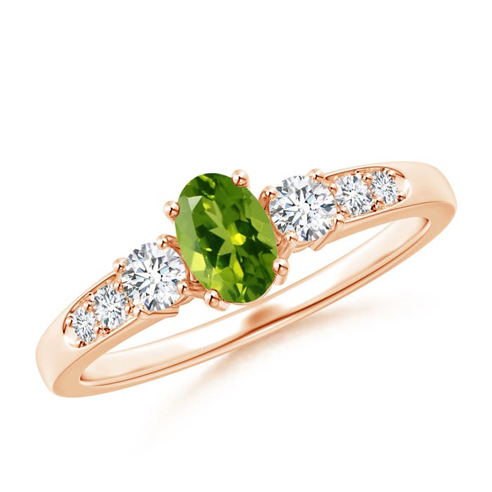 AAAA - Peridot / 0.81 CT / 14 KT Rose Gold