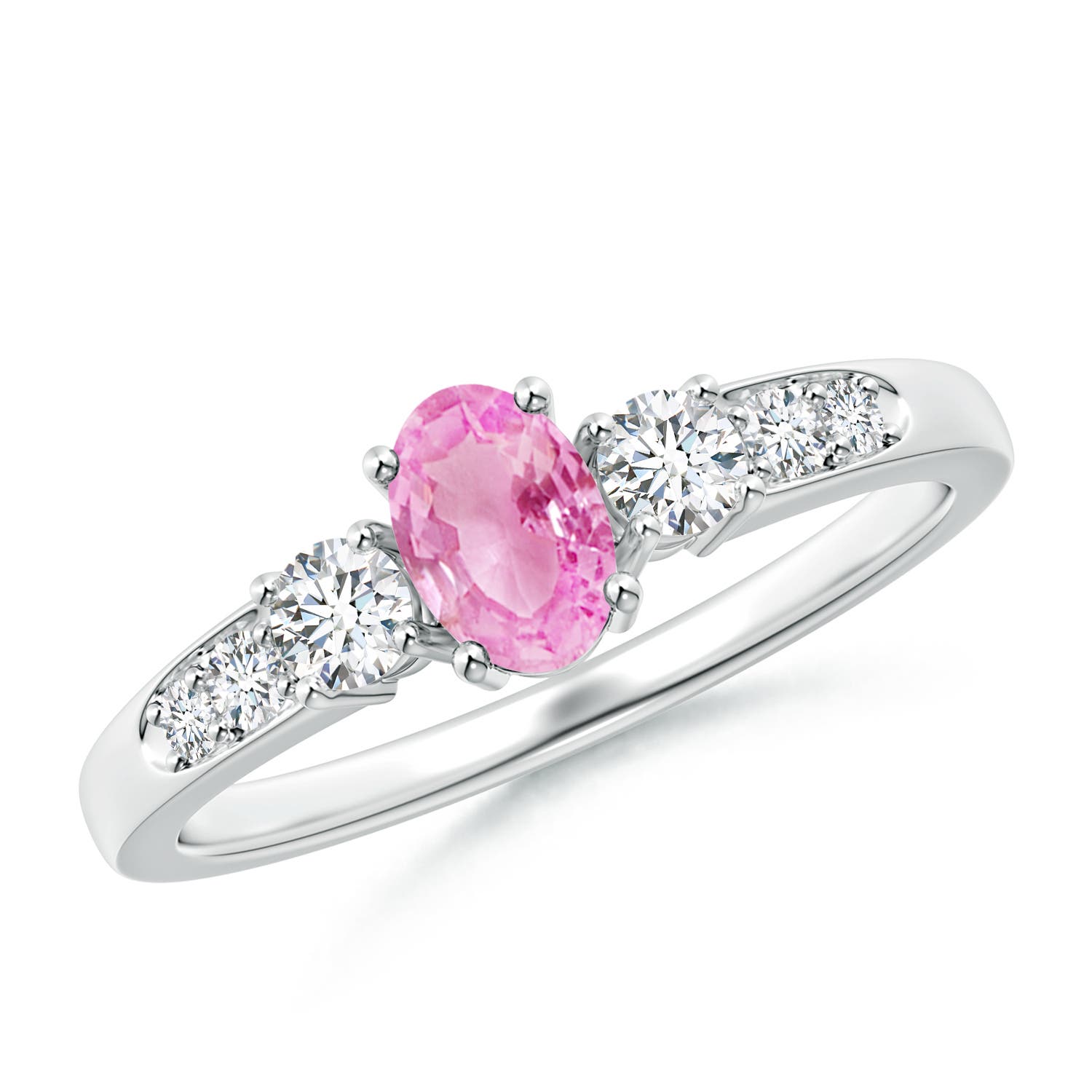 A - Pink Sapphire / 0.88 CT / 14 KT White Gold