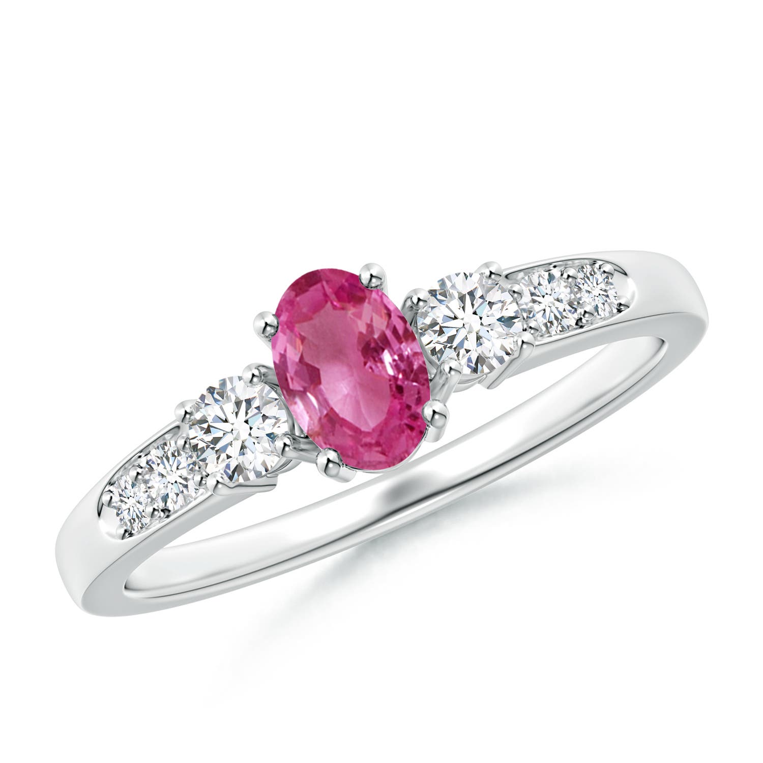 AAAA - Pink Sapphire / 0.88 CT / 14 KT White Gold