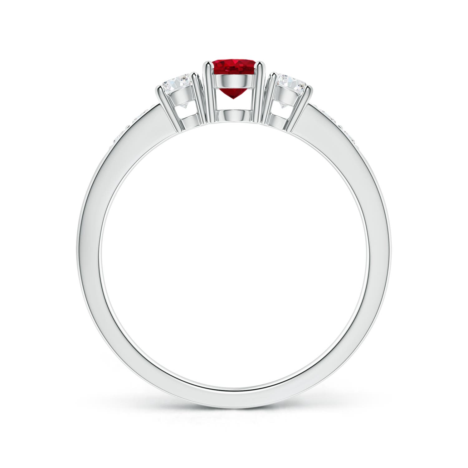 AAA - Ruby / 0.93 CT / 14 KT White Gold