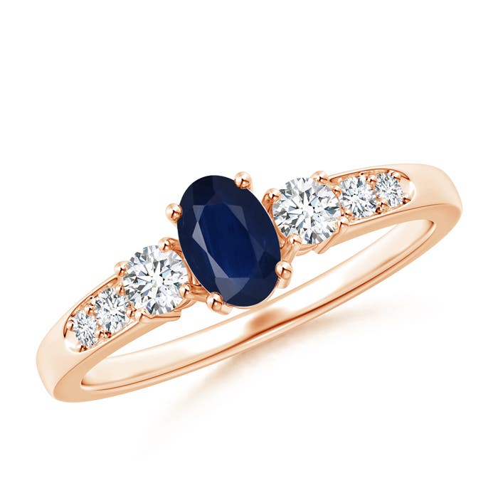 A - Blue Sapphire / 0.93 CT / 14 KT Rose Gold