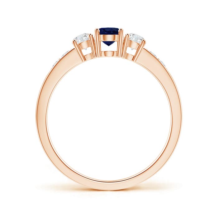 A - Blue Sapphire / 0.93 CT / 14 KT Rose Gold