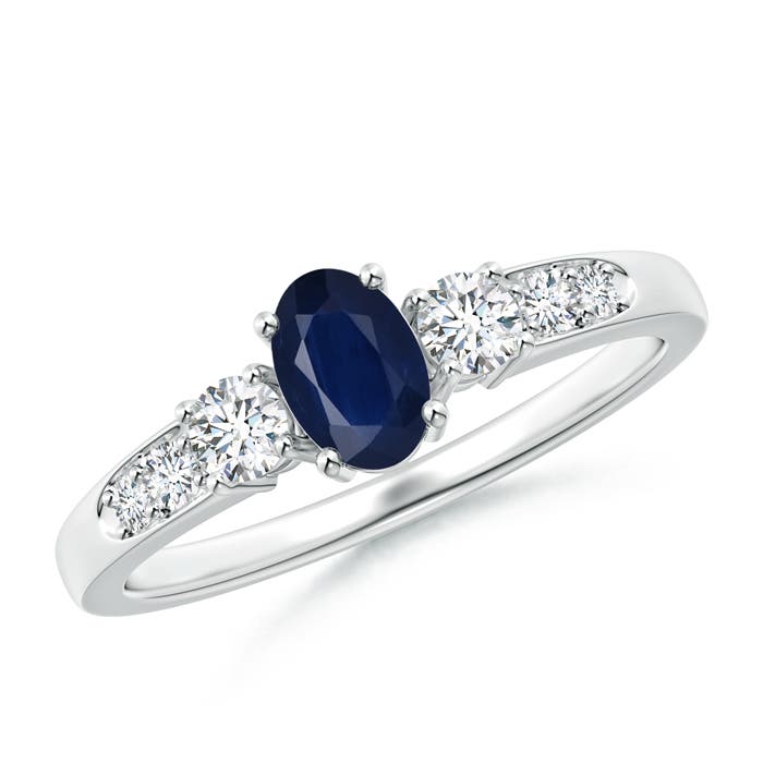 A - Blue Sapphire / 0.93 CT / 14 KT White Gold