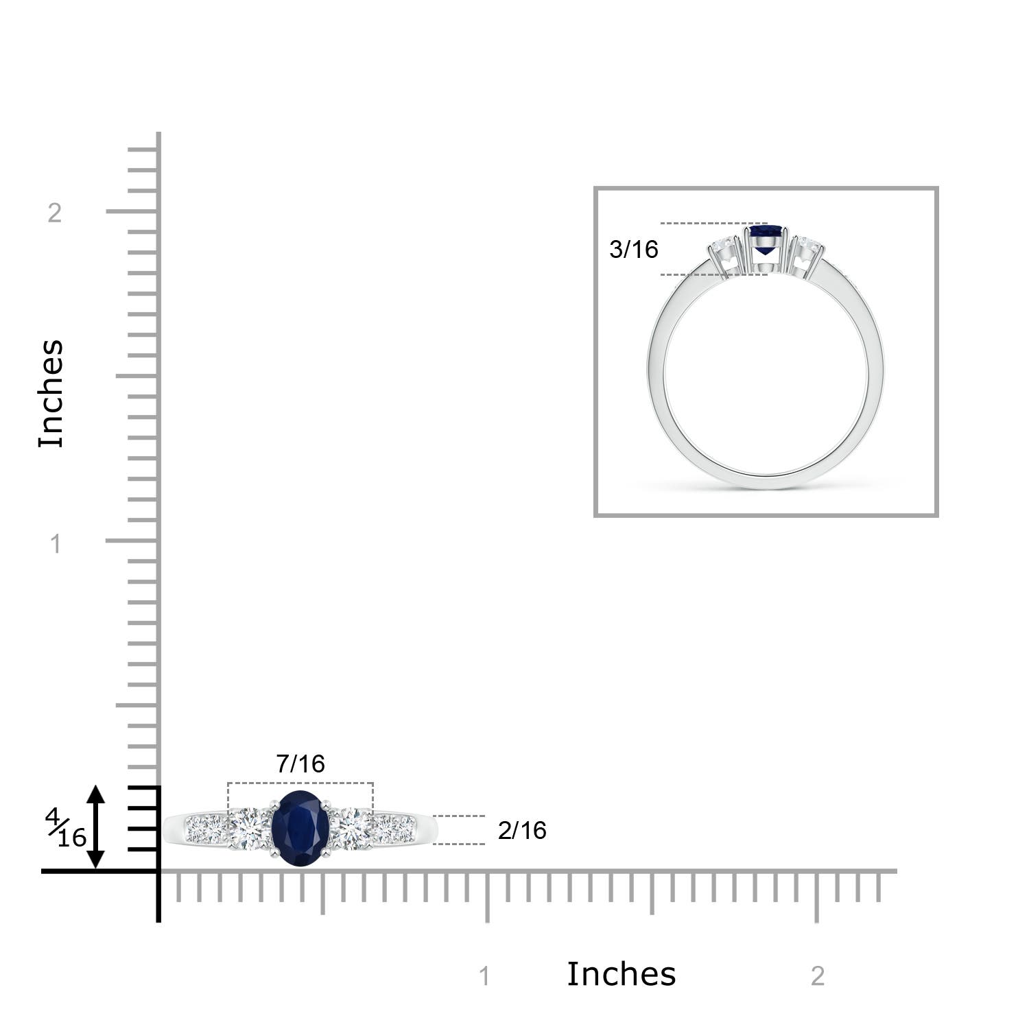 A - Blue Sapphire / 0.93 CT / 14 KT White Gold