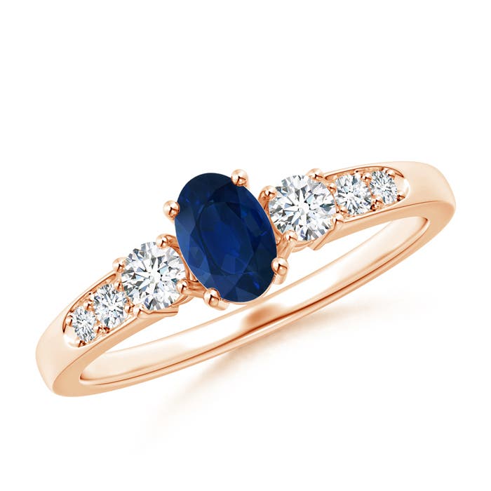 AA - Blue Sapphire / 0.93 CT / 14 KT Rose Gold