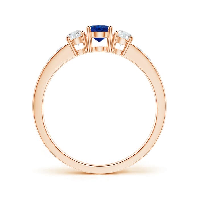 AAA - Blue Sapphire / 0.93 CT / 14 KT Rose Gold