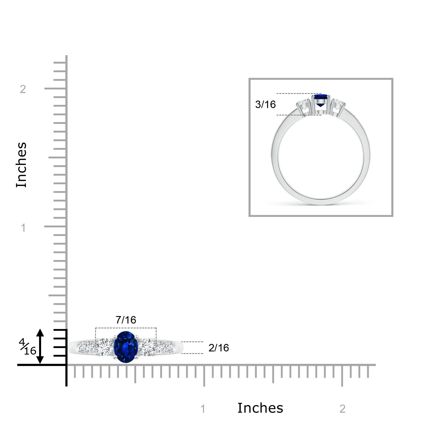 AAAA - Blue Sapphire / 0.93 CT / 14 KT White Gold