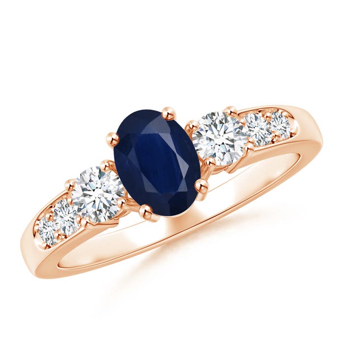 A - Blue Sapphire / 1.29 CT / 14 KT Rose Gold