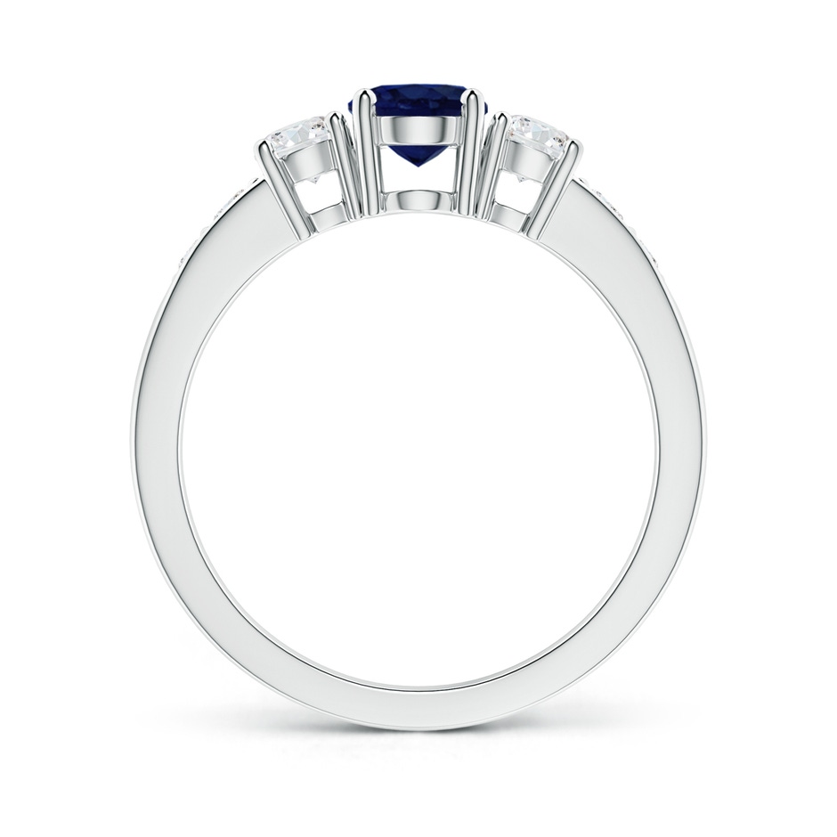 7x5mm A Three Stone Blue Sapphire and Diamond Ring with Accents in White Gold side 199