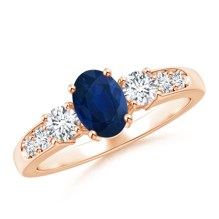 AA - Blue Sapphire / 1.29 CT / 14 KT Rose Gold