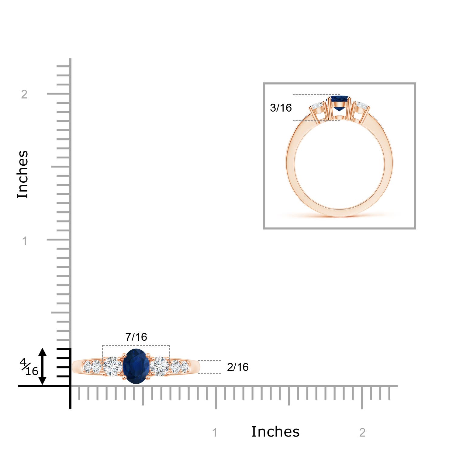 AA - Blue Sapphire / 1.29 CT / 14 KT Rose Gold