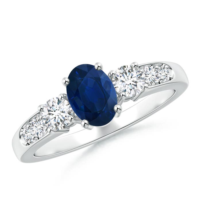 AA - Blue Sapphire / 1.29 CT / 14 KT White Gold