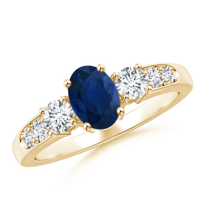 AA - Blue Sapphire / 1.29 CT / 14 KT Yellow Gold