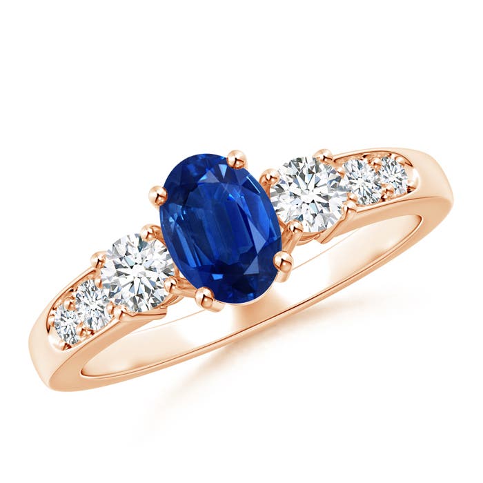 AAA - Blue Sapphire / 1.29 CT / 14 KT Rose Gold