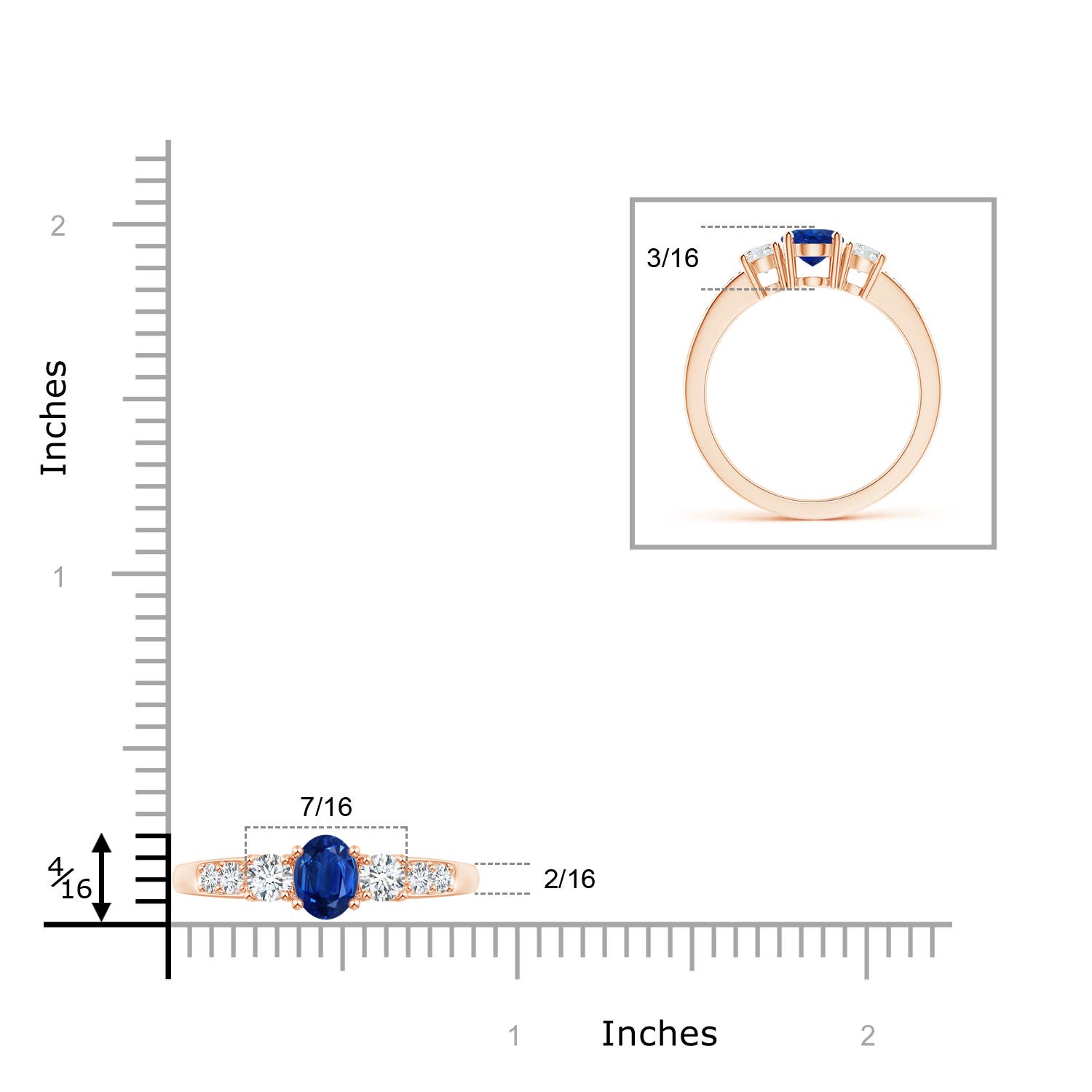 AAA - Blue Sapphire / 1.29 CT / 14 KT Rose Gold