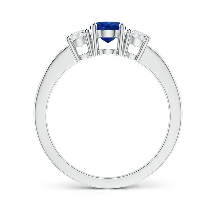 AAA - Blue Sapphire / 1.29 CT / 14 KT White Gold