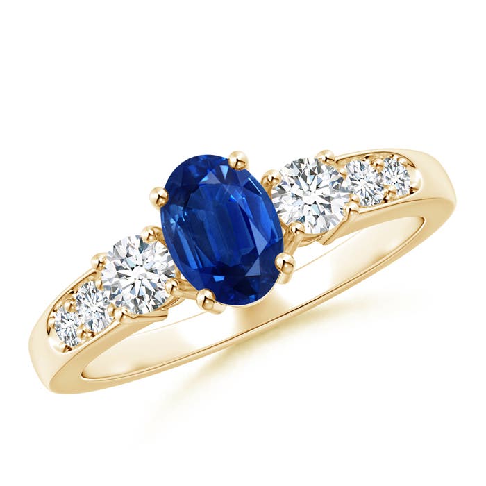 AAA - Blue Sapphire / 1.29 CT / 14 KT Yellow Gold