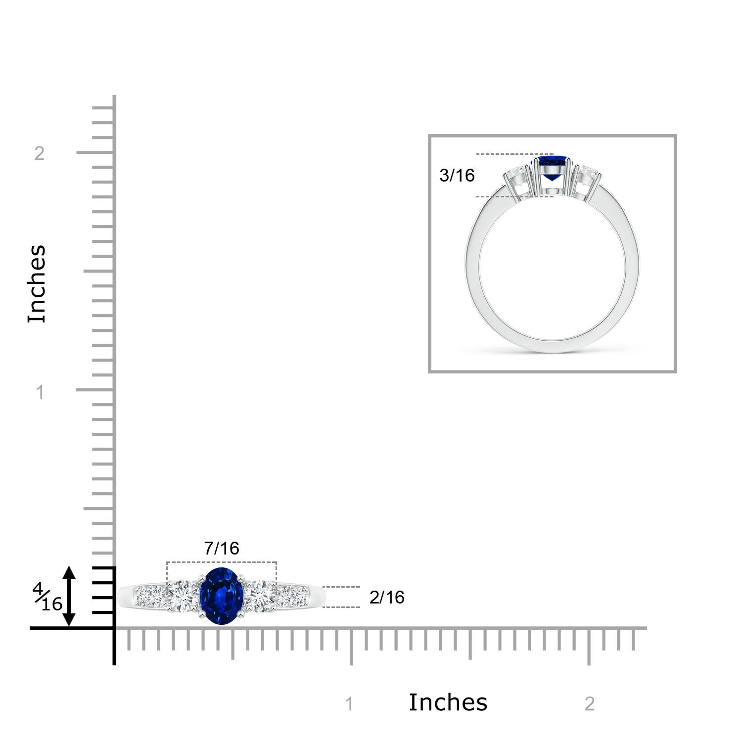 AAAA - Blue Sapphire / 1.29 CT / 14 KT White Gold