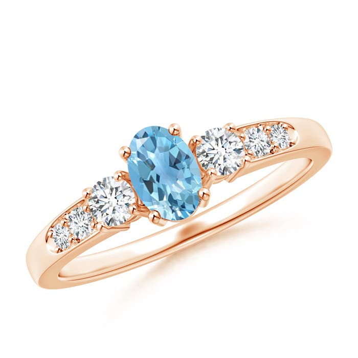 A - Swiss Blue Topaz / 0.87 CT / 14 KT Rose Gold