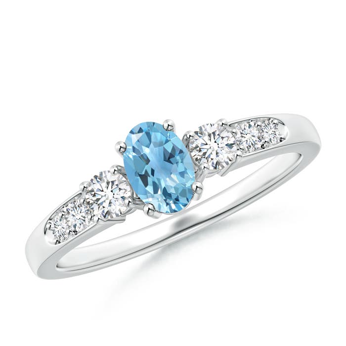 A - Swiss Blue Topaz / 0.87 CT / 14 KT White Gold