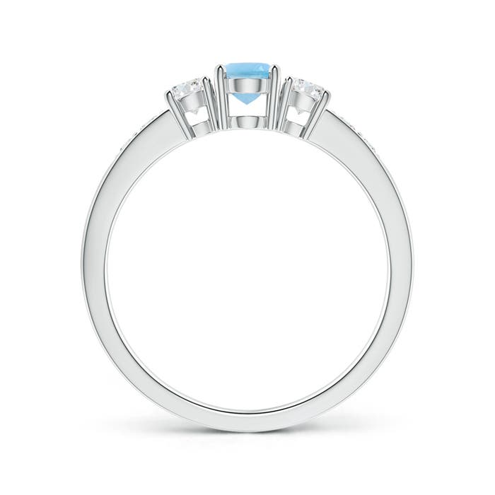 A - Swiss Blue Topaz / 0.87 CT / 14 KT White Gold