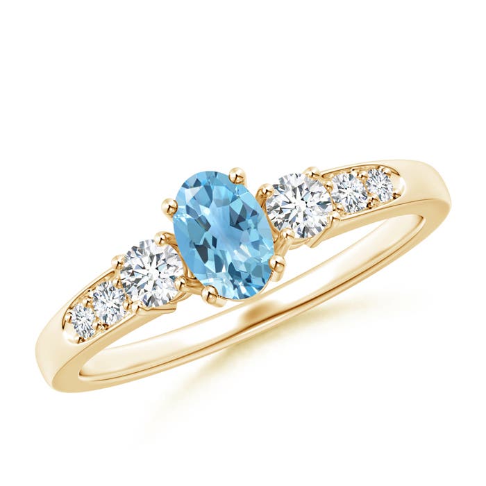 A - Swiss Blue Topaz / 0.87 CT / 14 KT Yellow Gold