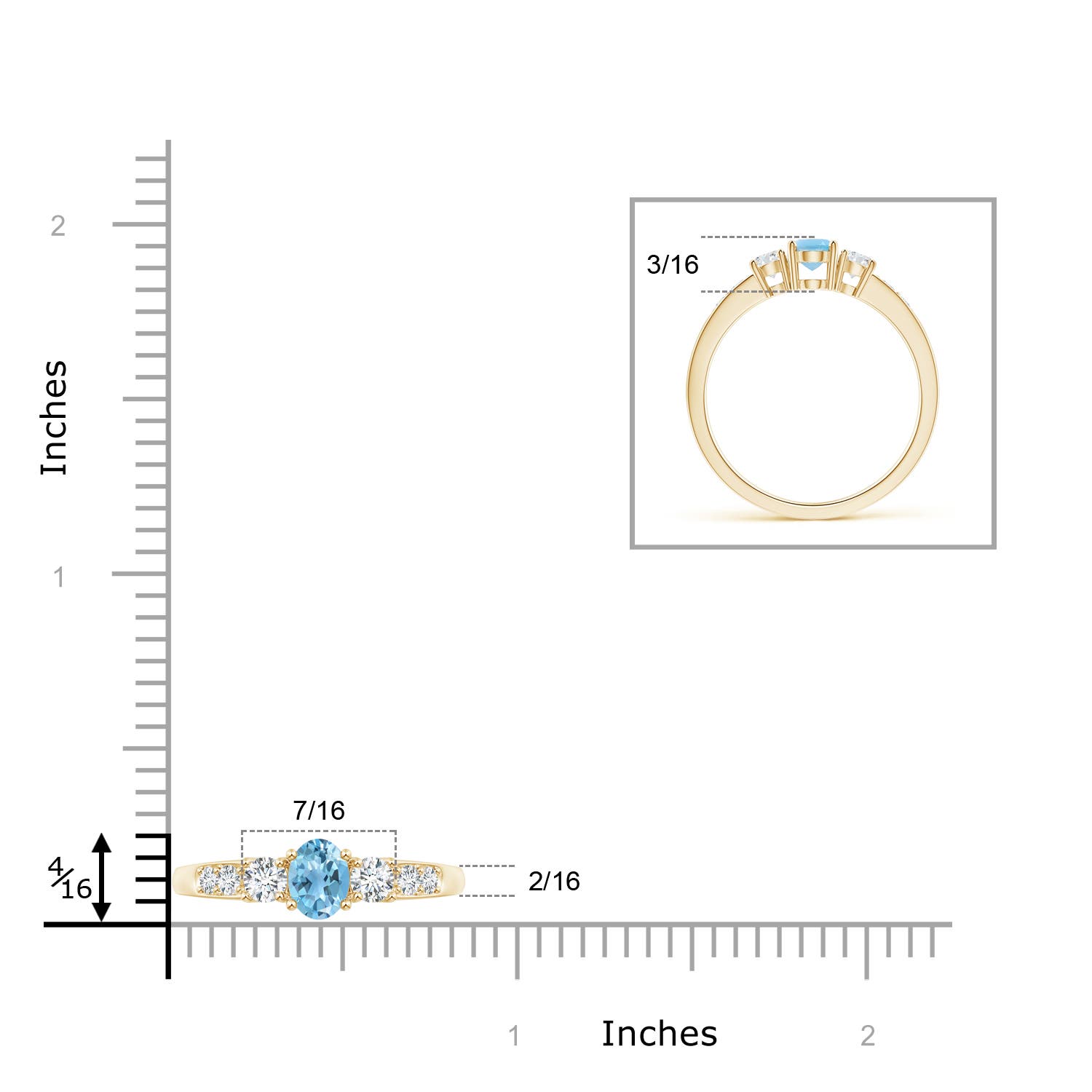 A - Swiss Blue Topaz / 0.87 CT / 14 KT Yellow Gold