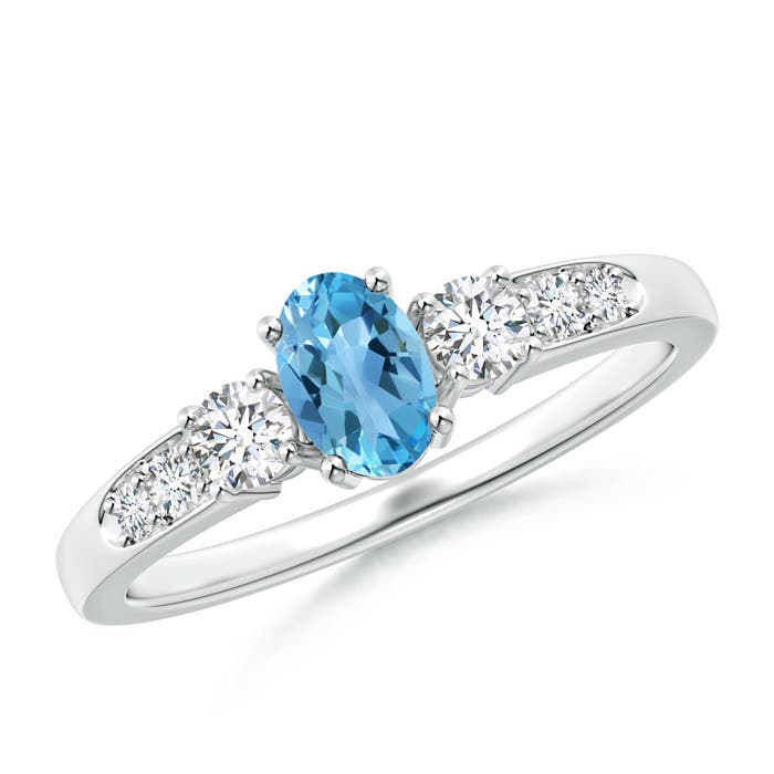 AA - Swiss Blue Topaz / 0.87 CT / 14 KT White Gold