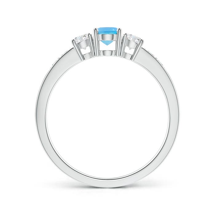 AA - Swiss Blue Topaz / 0.87 CT / 14 KT White Gold