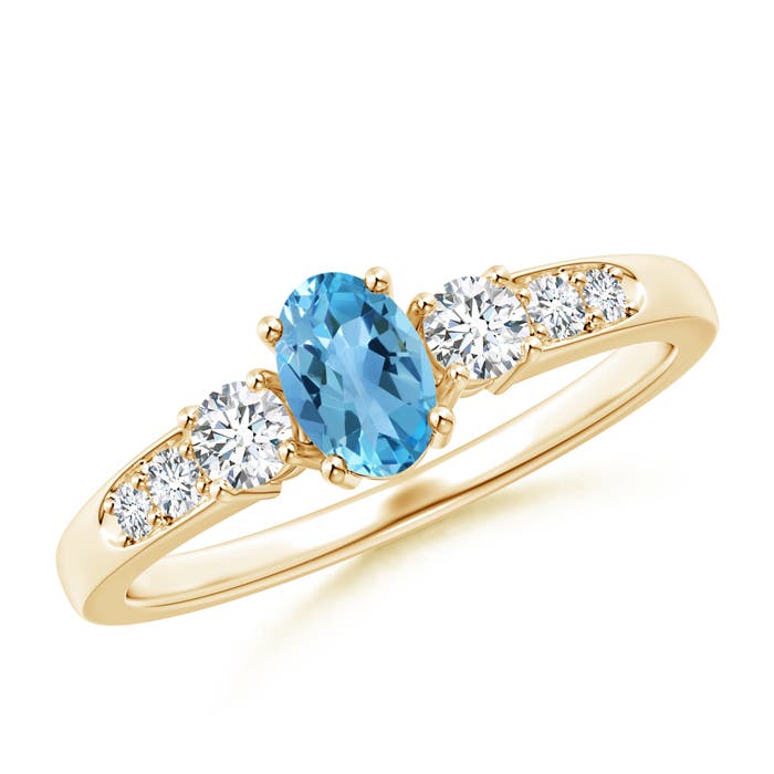 AA - Swiss Blue Topaz / 0.87 CT / 14 KT Yellow Gold