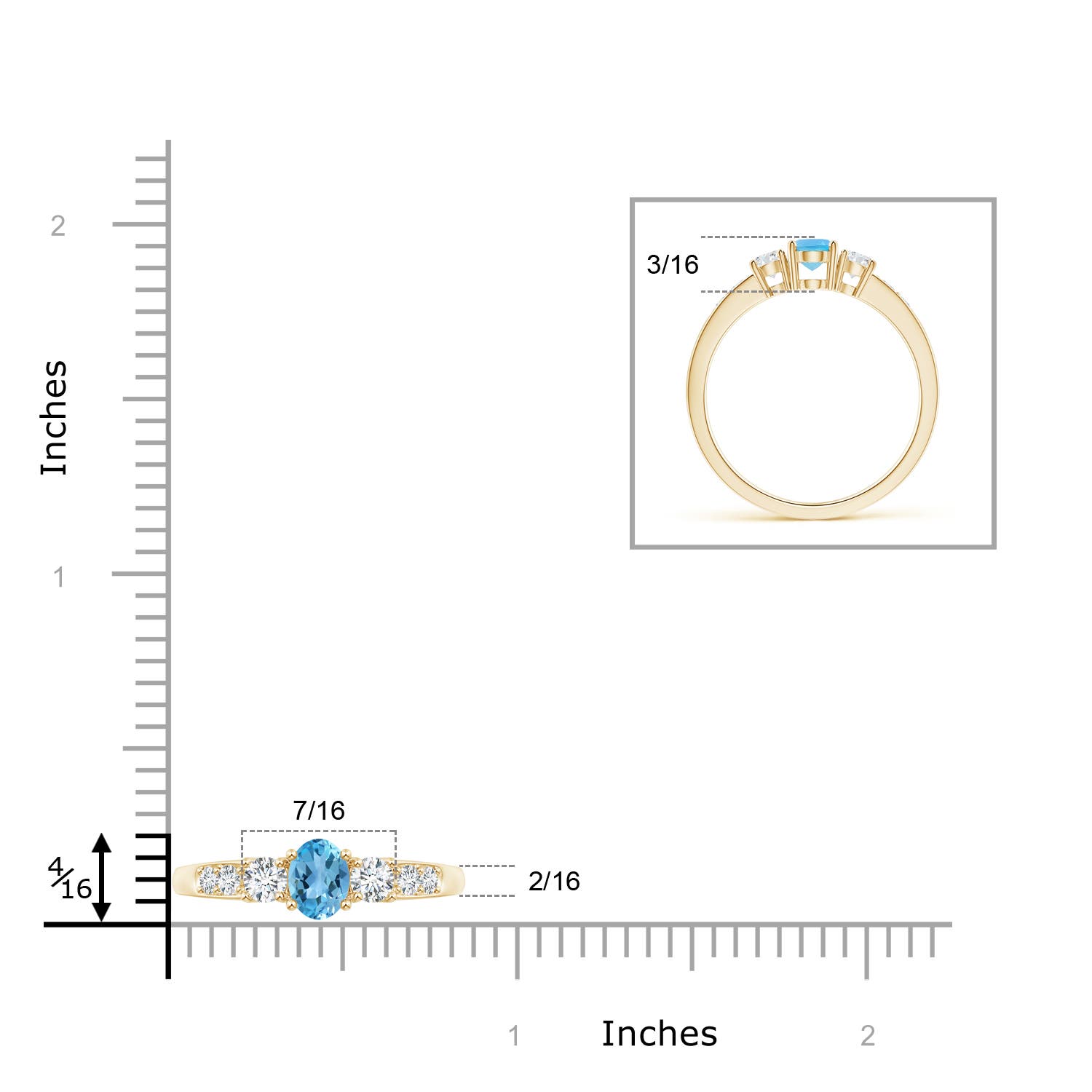 AA - Swiss Blue Topaz / 0.87 CT / 14 KT Yellow Gold