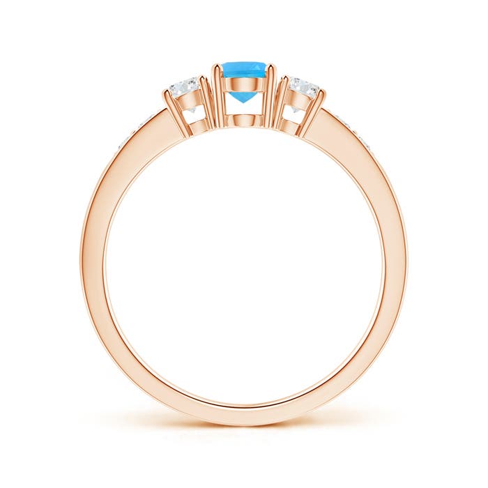 AAA - Swiss Blue Topaz / 0.87 CT / 14 KT Rose Gold