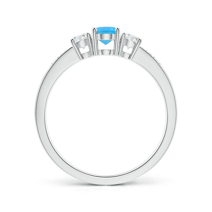 AAA - Swiss Blue Topaz / 0.87 CT / 14 KT White Gold