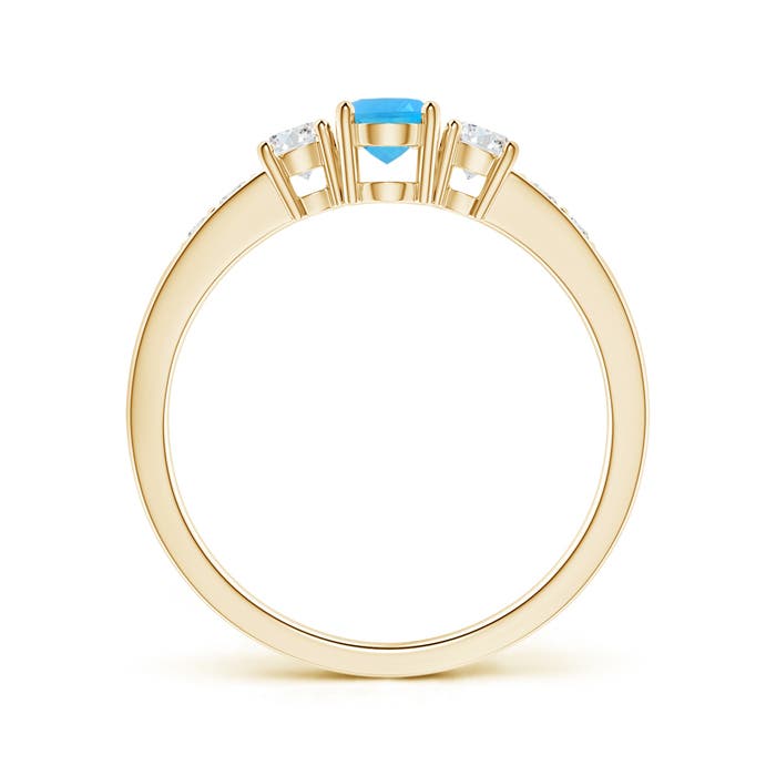 AAA - Swiss Blue Topaz / 0.87 CT / 14 KT Yellow Gold