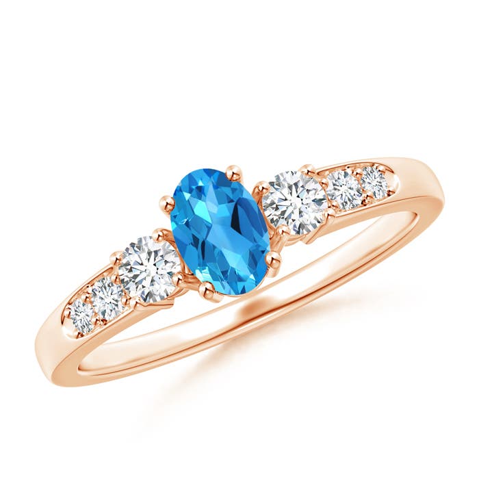 AAAA - Swiss Blue Topaz / 0.87 CT / 14 KT Rose Gold