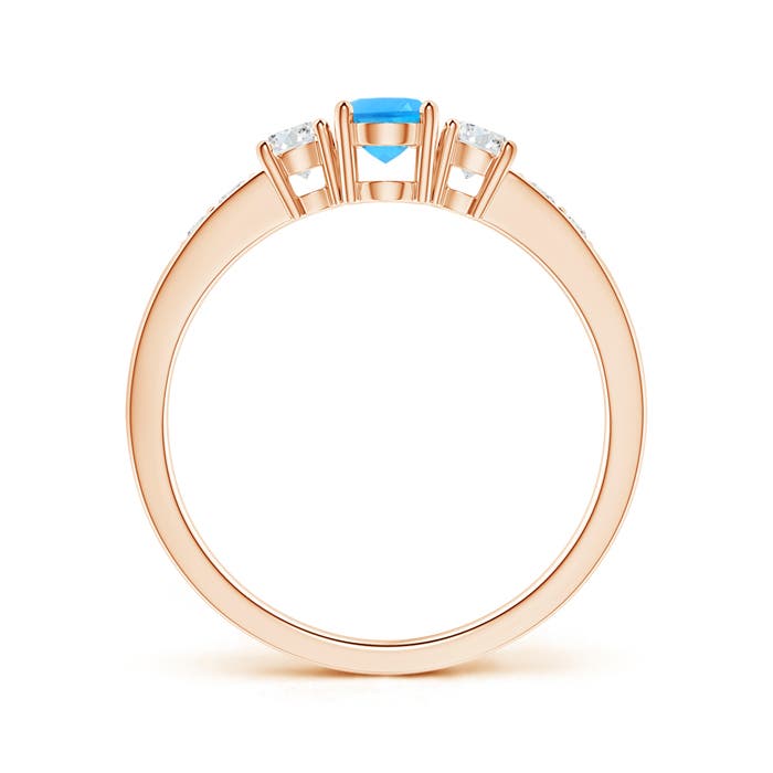 AAAA - Swiss Blue Topaz / 0.87 CT / 14 KT Rose Gold