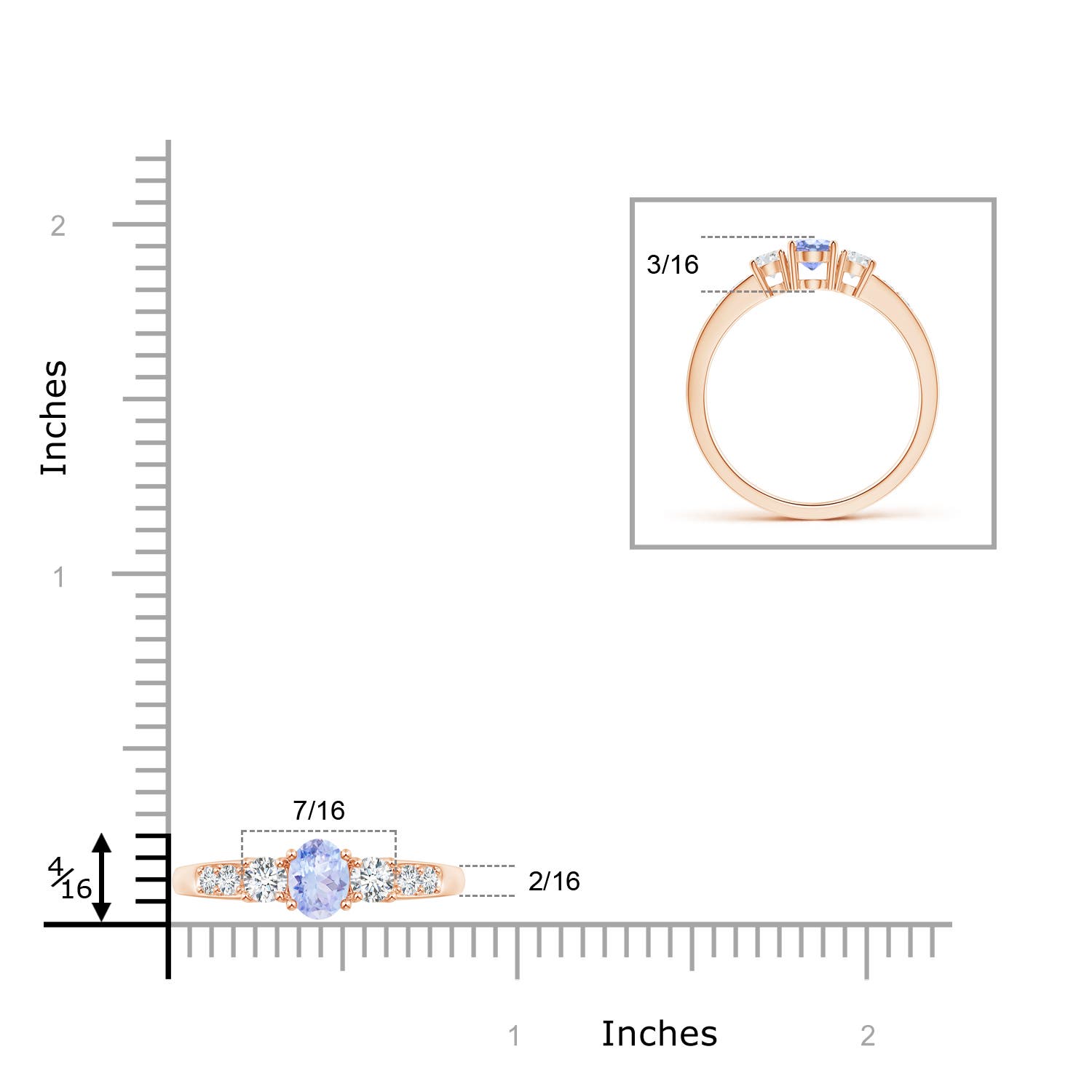 A - Tanzanite / 0.78 CT / 14 KT Rose Gold