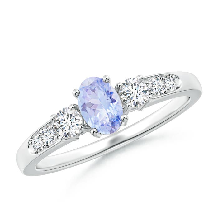 A - Tanzanite / 0.78 CT / 14 KT White Gold