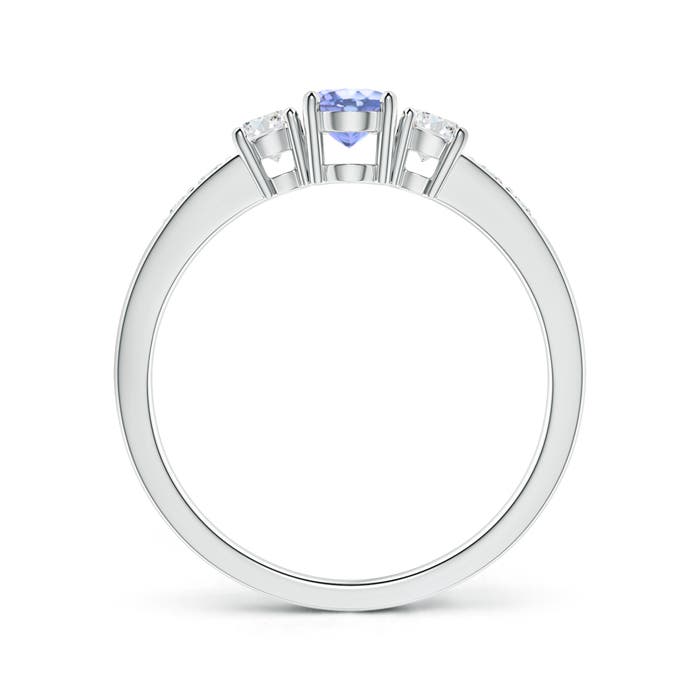 A - Tanzanite / 0.78 CT / 14 KT White Gold