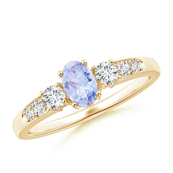 A - Tanzanite / 0.78 CT / 14 KT Yellow Gold